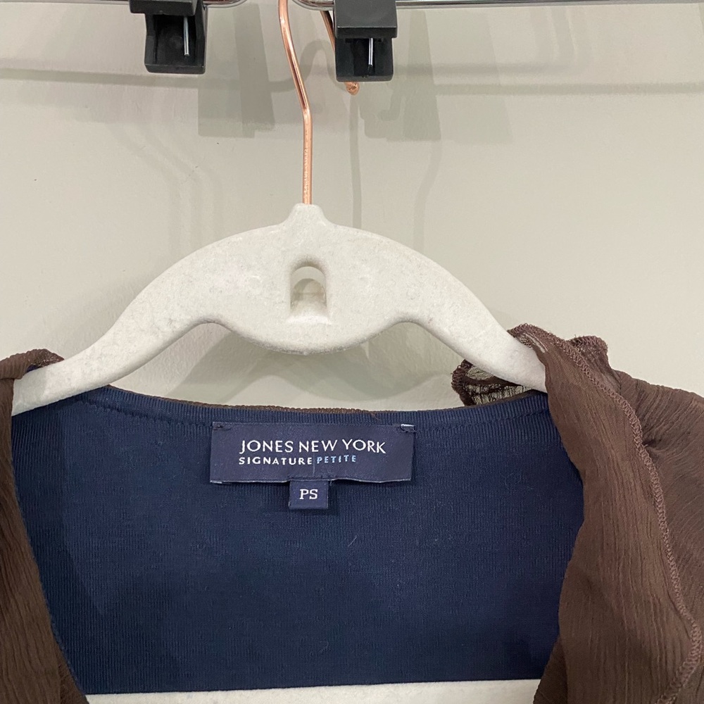 Jones New York casual top ,blue color , size PS , - Picture 4 of 8